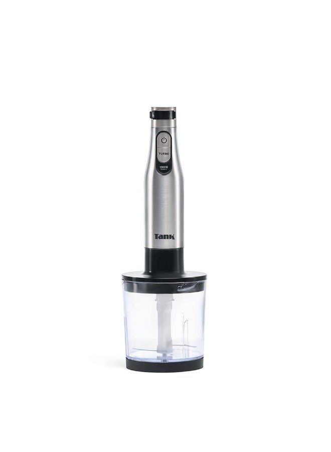 Tank Hand Blender with 600ml BPA Free Beaker & 500ml Chopper & Whisk, 6 Speed Control + Turbo, 1200 Watts, Black, CM-6004, 2 Year warranty - Image 3
